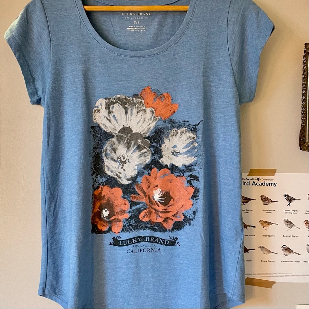 Lucky Brand blue floral T shirt